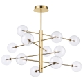 Ideal Lux - Lámpara colgante LED EQUINOXE 12xG4/2W/230V diá. 124 cm latón/transparente